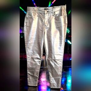 Silver Metallic Jeans